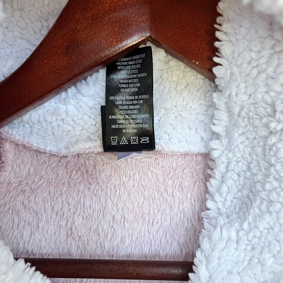 Disney Pajama Sherpa Hoodie Women XS Pink Pajama Pullover Robe Cover Mickey Ears - Picture 11 of 13